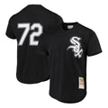 Trusc C.White Sox #72 Carlton Fisk Player Black Mitchell & Ness Cooperstown Collection Mesh Game Stitched Jerseys