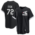 Trusc C.White Sox #72 Carlton Fisk Player Black Spring Training Game Stitched Jerseys
