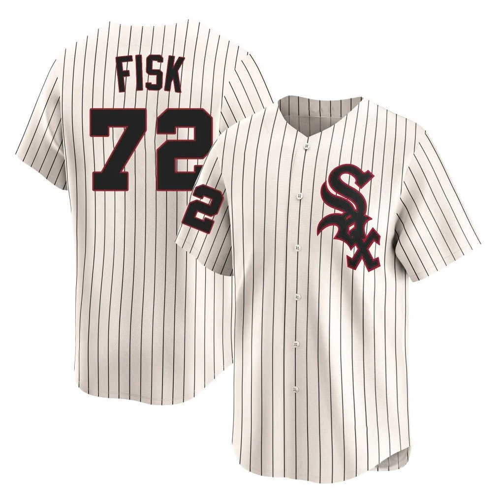 Trusc C.White Sox #72 Carlton Fisk Player Cream Cooperstown Collection Limited Home Stitched Jerseys