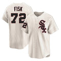 Trusc C.White Sox #72 Carlton Fisk Player Cream Cooperstown Collection Limited Home Stitched Jerseys