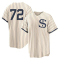 Trusc C.White Sox #72 Carlton Fisk Player Cream Field of Dreams Home Game Stitched Jerseys