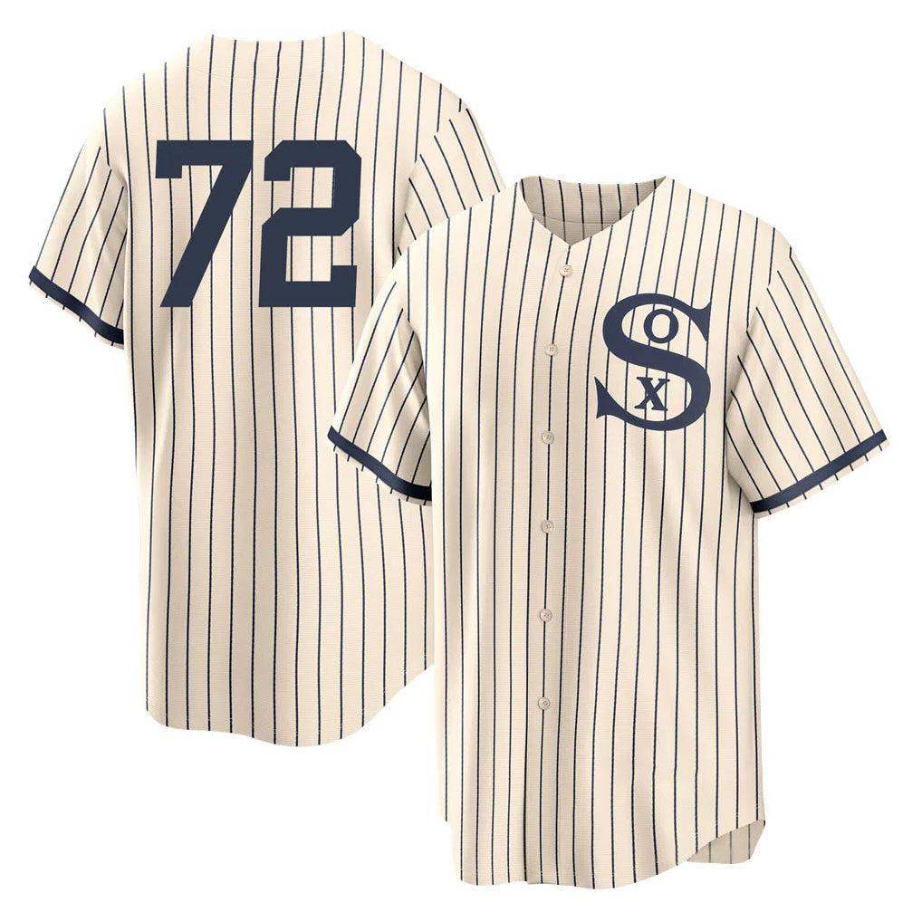 Trusc C.White Sox #72 Carlton Fisk Player Cream Field of Dreams Home Game Stitched Jerseys