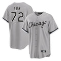 Trusc C.White Sox #72 Carlton Fisk Player Gray Home Game Stitched Jerseys