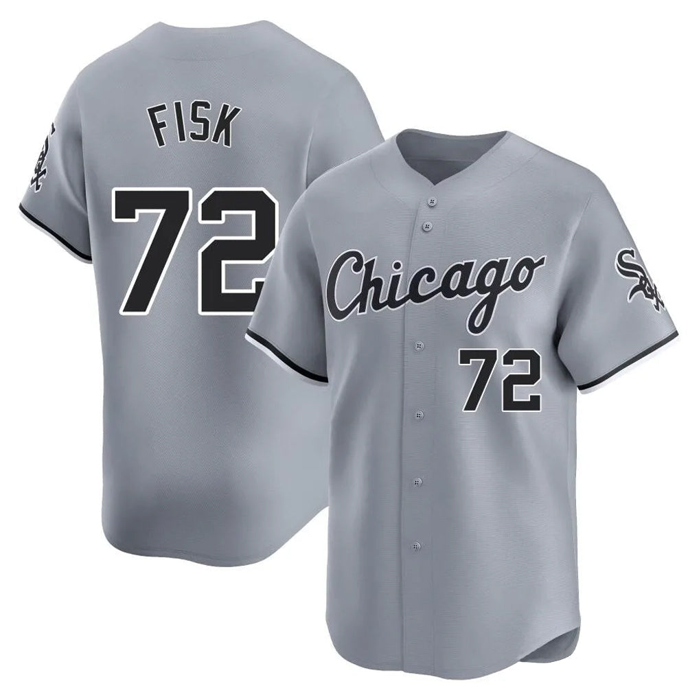 Trusc C.White Sox #72 Carlton Fisk Player Gray Road Limited Home Stitched Jerseys