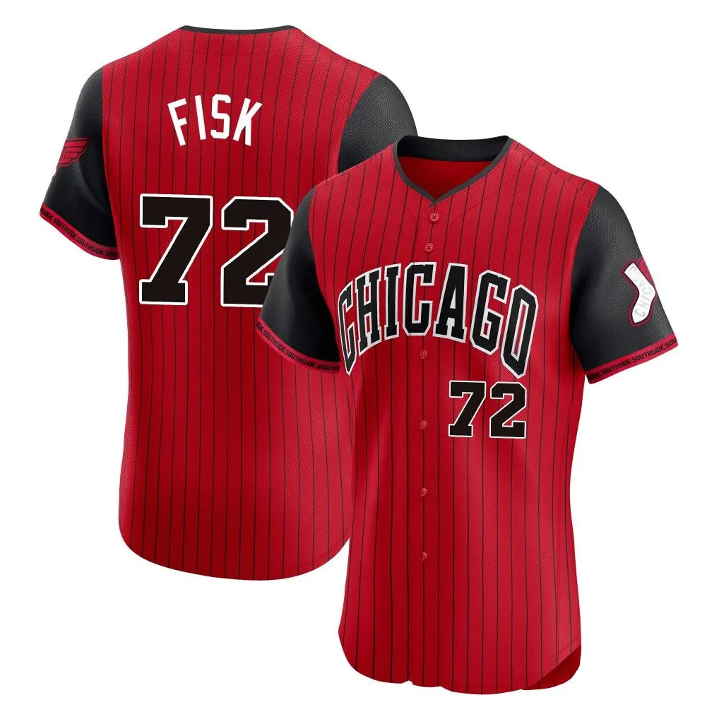 Trusc C.White Sox #72 Carlton Fisk Player Red City Connect Limited Elite Home Stitched Jerseys
