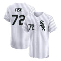 Trusc C.White Sox #72 Carlton Fisk Player White Stripe Limited Elite Home Stitched Jerseys