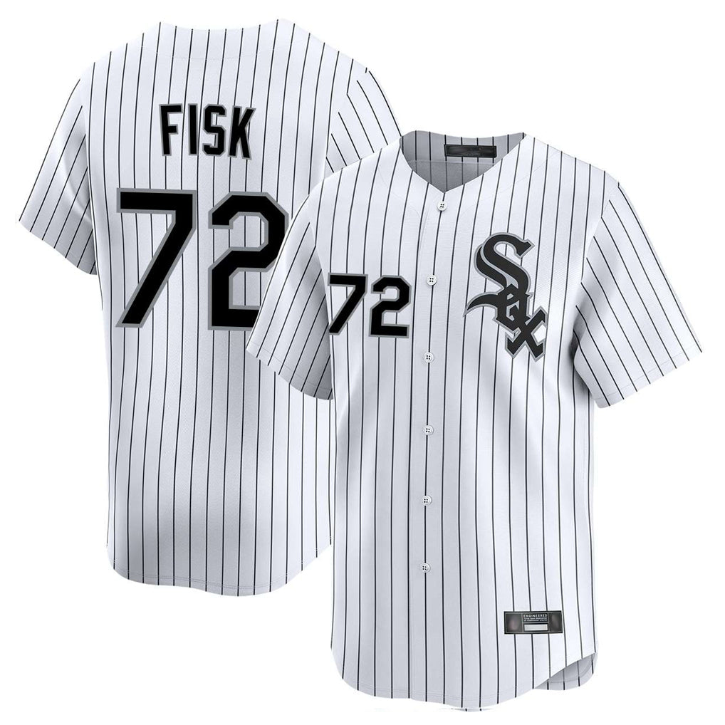 Trusc C.White Sox #72 Carlton Fisk Player White Stripe Limited Home Stitched Jerseys