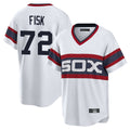 Trusc C.White Sox #72 Carlton Fisk Player White T-shirt Home Game Stitched Jerseys
