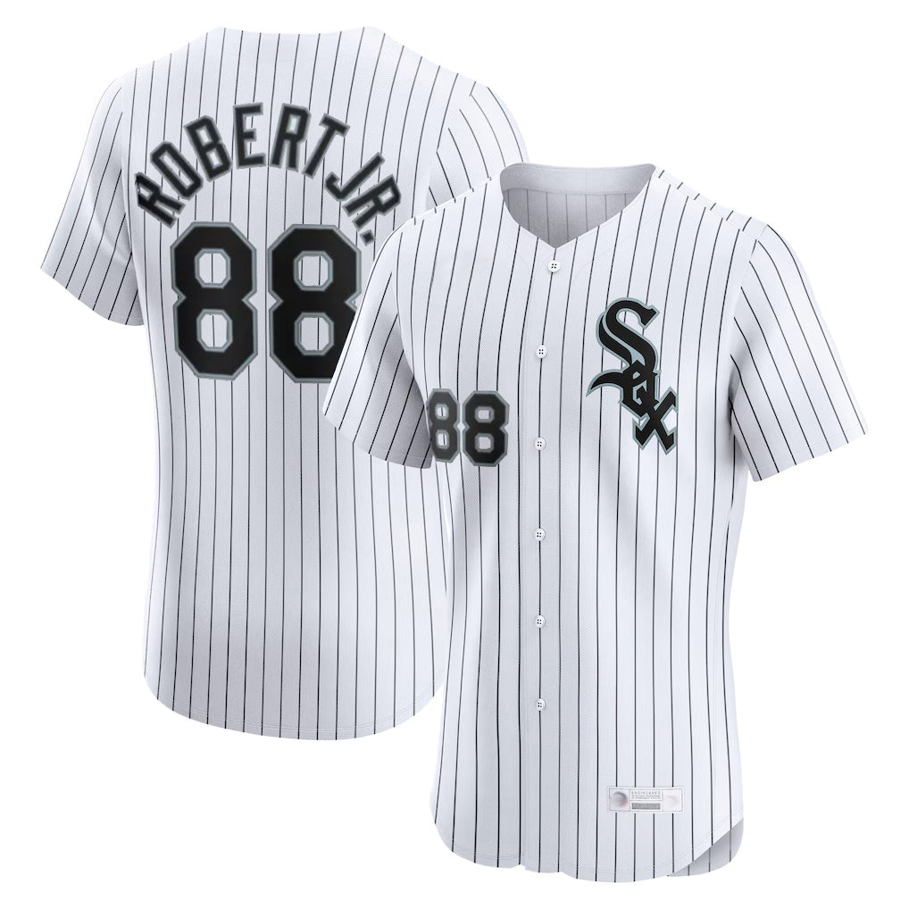 Trusc C.White Sox #88 Luis Robert Jr Player White Stripe Limited Elite Home Stitched Jerseys