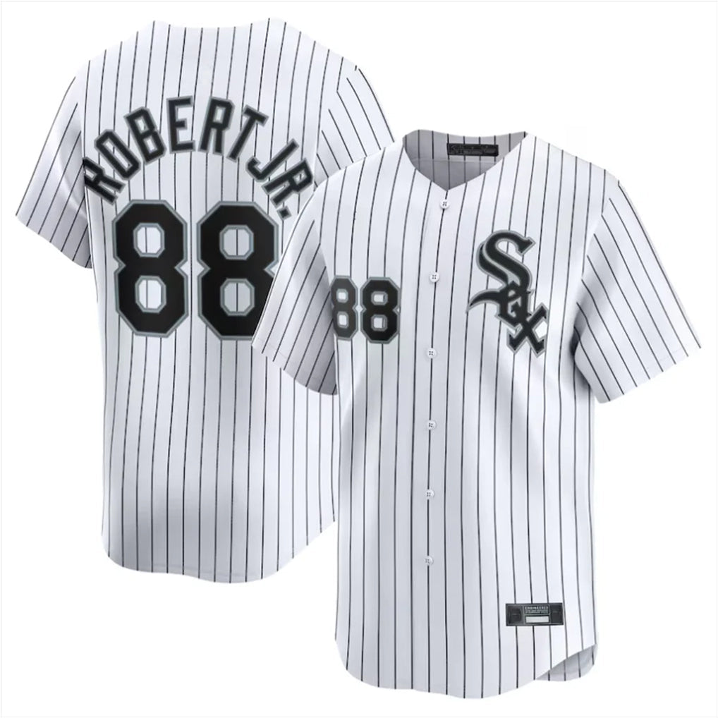 Trusc C.White Sox #88 Luis Robert Jr Player White Stripe Limited Home Stitched Jerseys