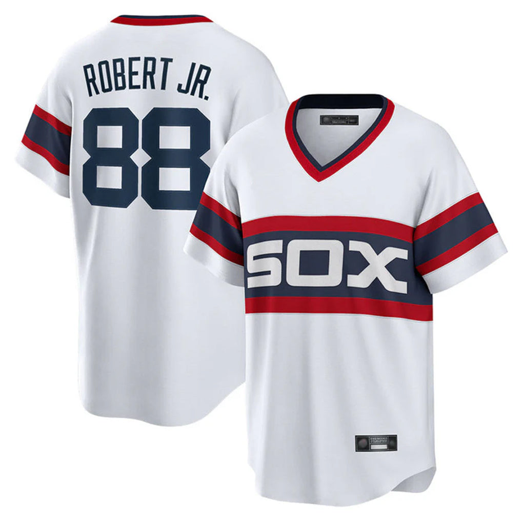 Trusc C.White Sox #88 Luis Robert Jr Player White T-shirt Home Game Stitched Jerseys
