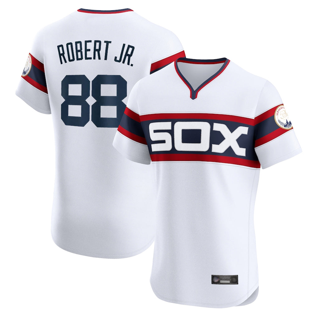 Trusc C.White Sox #88 Luis Robert Jr Player White T-shirt Limited Elite Home Stitched Jerseys