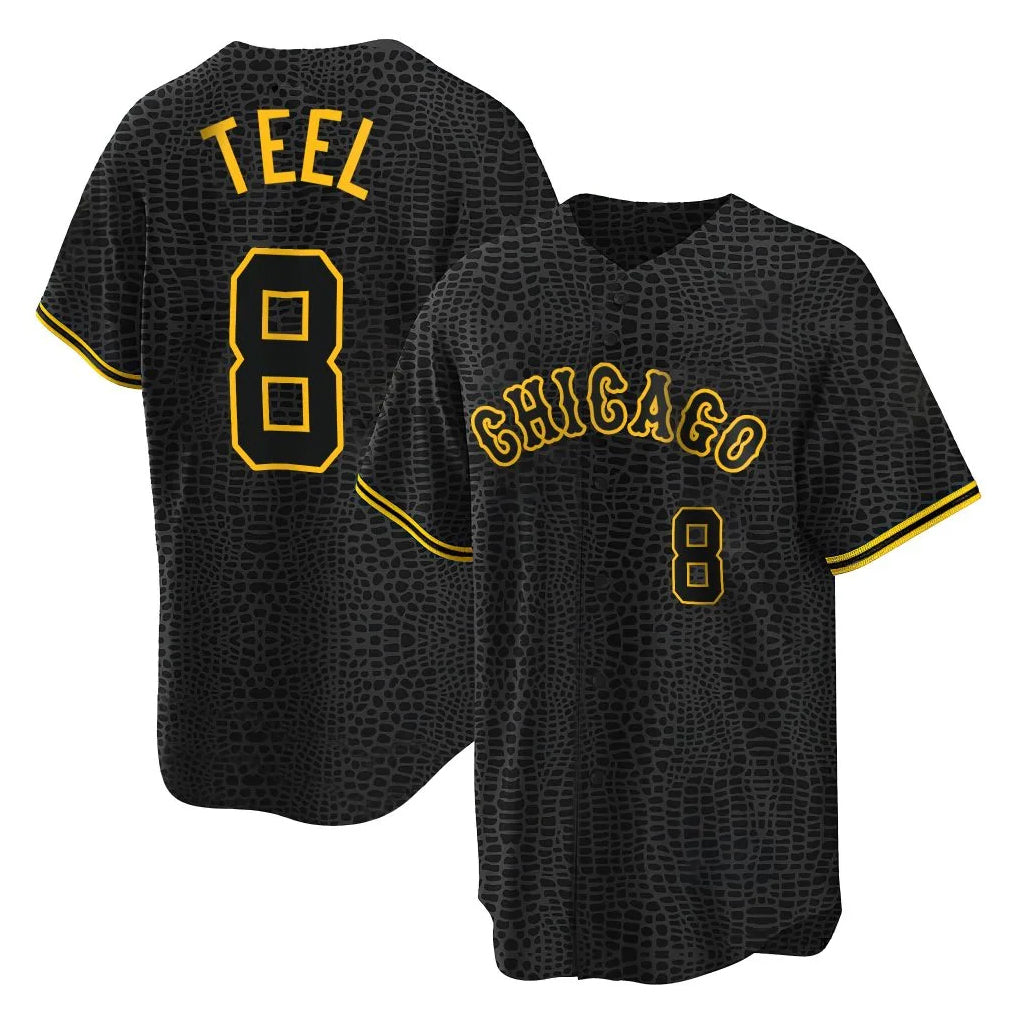 Trusc C.White Sox #8 Kyle Teel Player Black Snake Skin City Home Game Stitched Jerseys