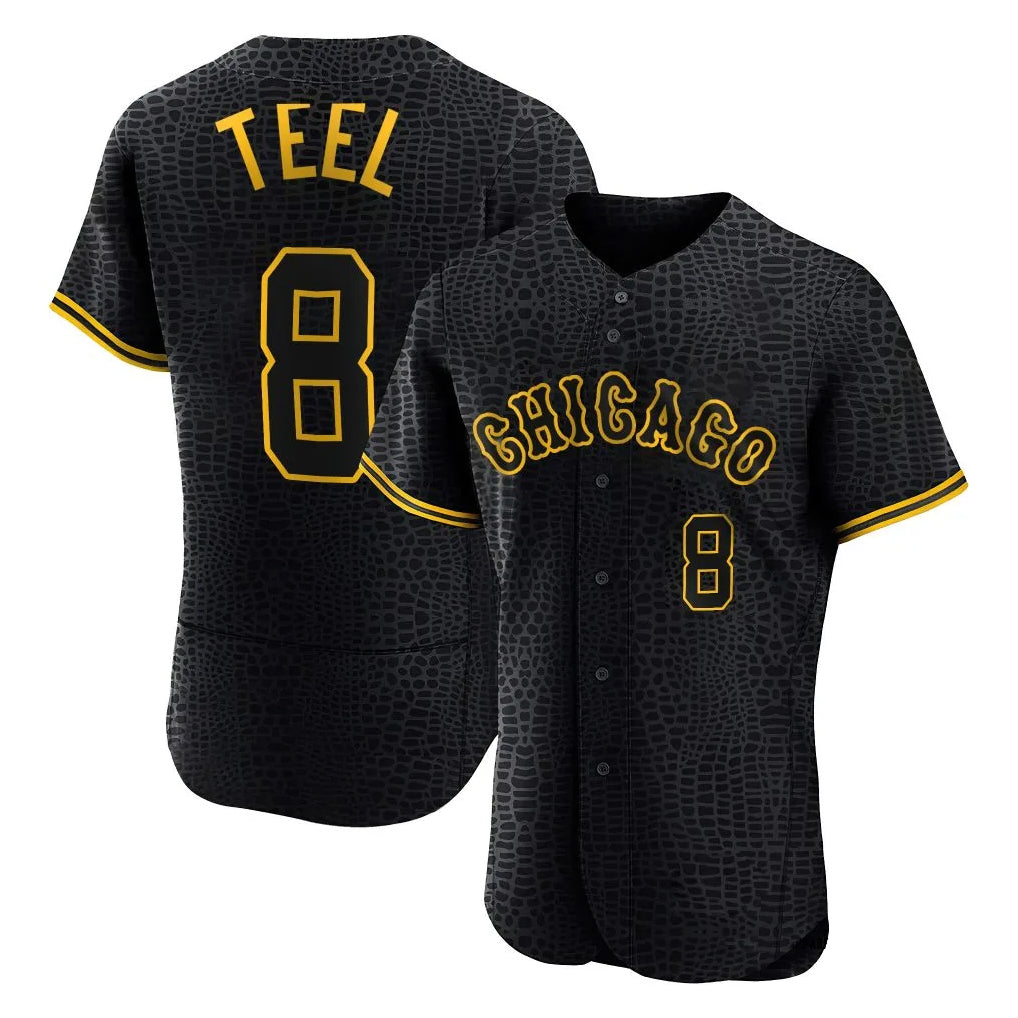 Trusc C.White Sox #8 Kyle Teel Player Black Snake Skin City Limited Elite Home Stitched Jerseys