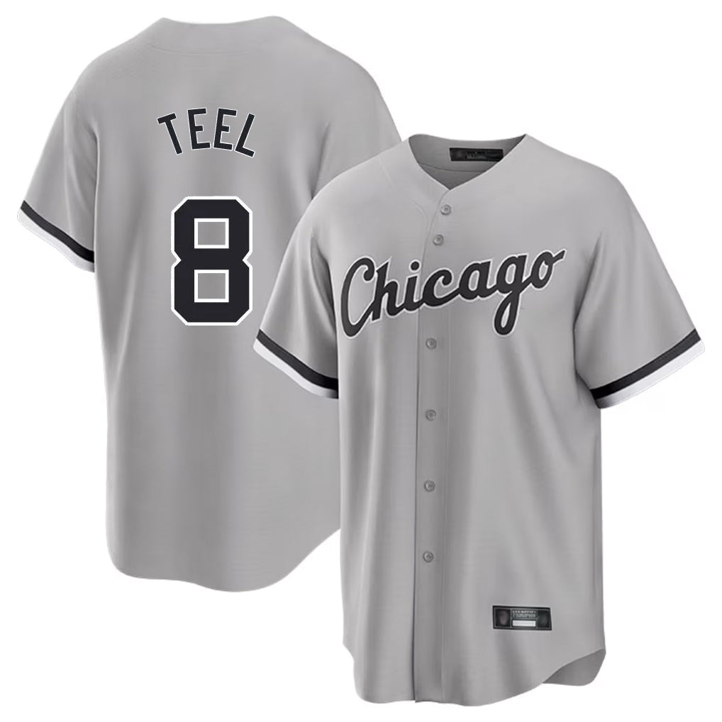 Trusc C.White Sox #8 Kyle Teel Player Gray Home Game Stitched Jerseys
