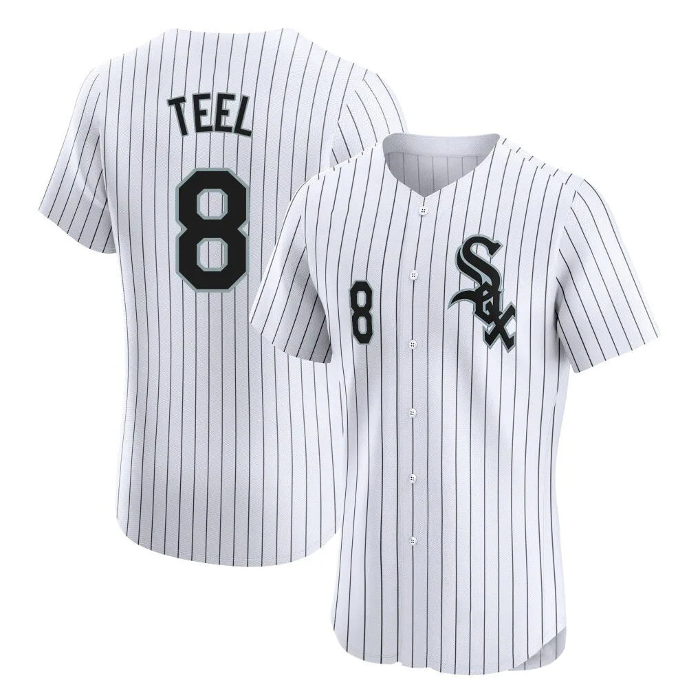 Trusc C.White Sox #8 Kyle Teel Player White Stripe Limited Elite Home Stitched Jerseys