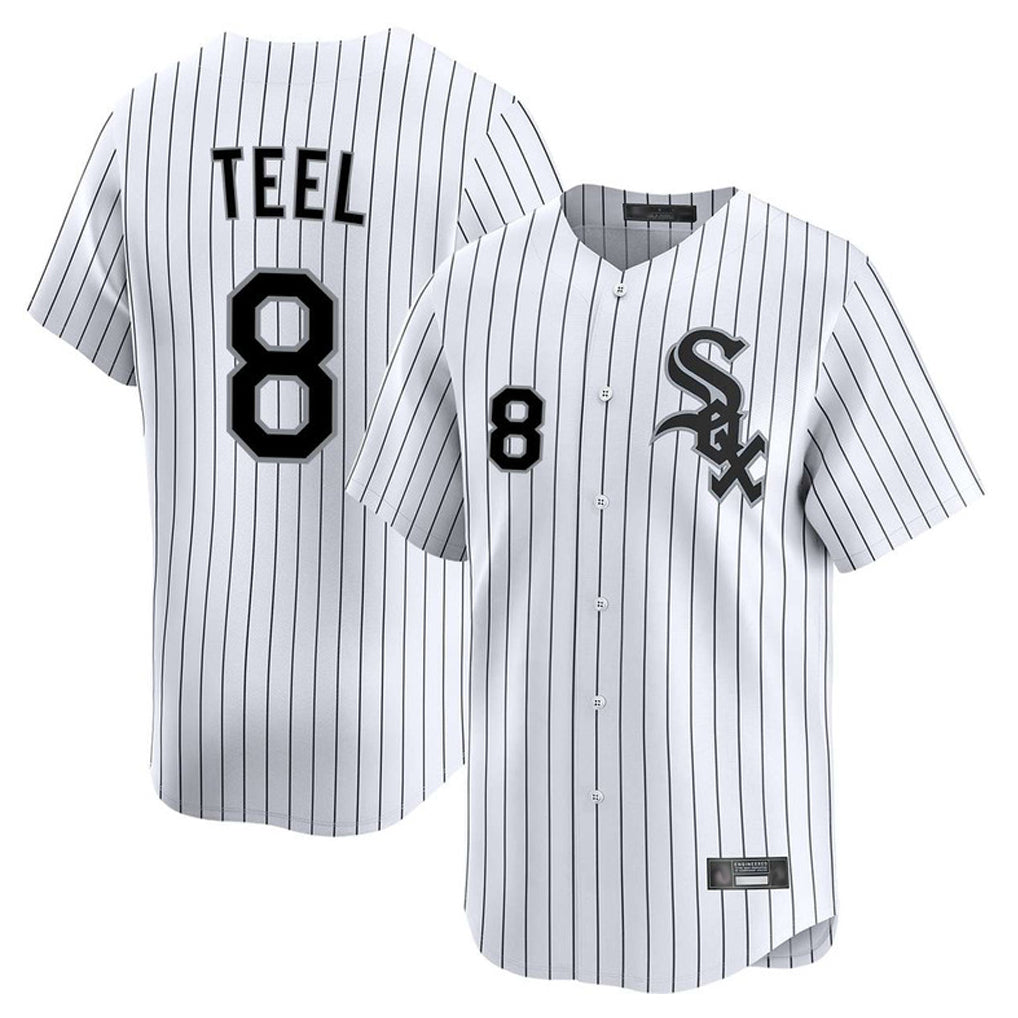 Trusc C.White Sox #8 Kyle Teel Player White Stripe Limited Home Stitched Jerseys