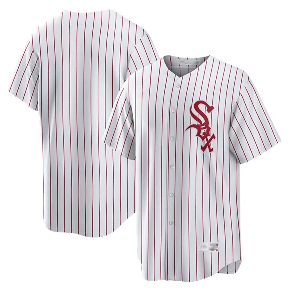 Trusc C.White Sox ## White Sox Blank Player Red Stripe White Home Game Stitched Jerseys