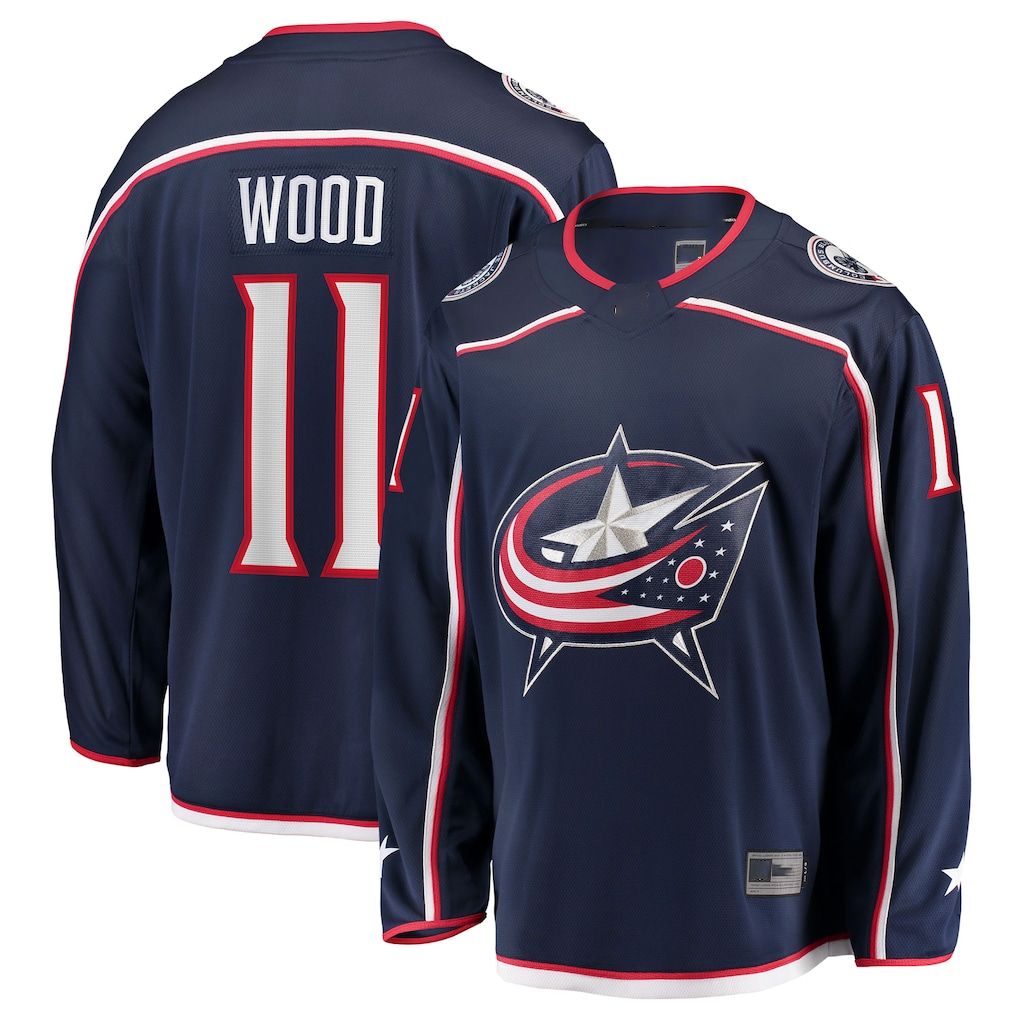 Trusc CB.Jackets #11 Miles Wood Navy Home Breakaway Jersey