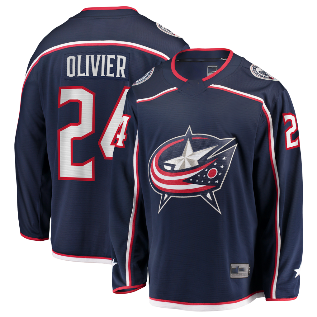 Trusc CB.Jackets #24 Mathieu Olivier Navy Home Breakaway Jersey