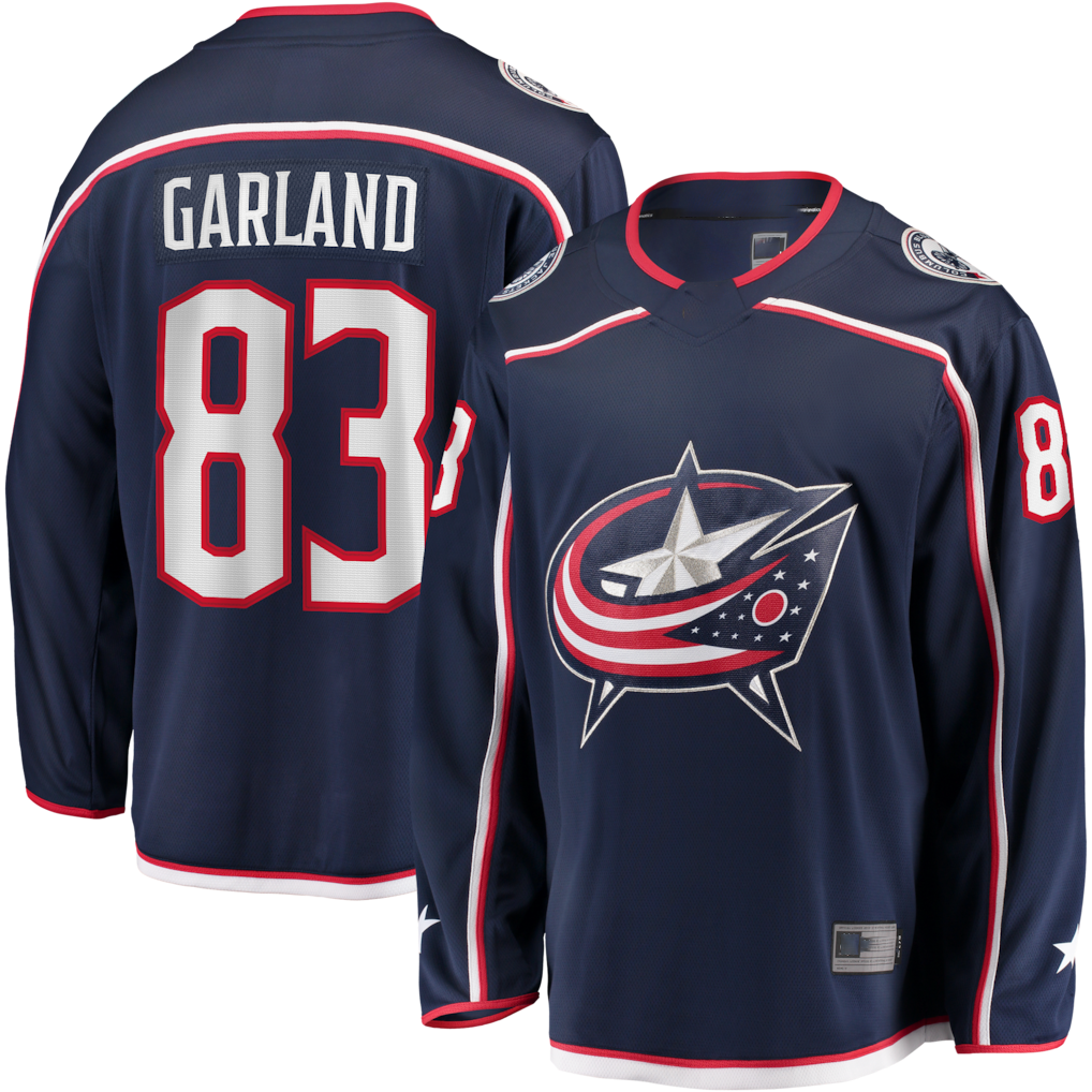 Trusc CB.Jackets #83 Conor Garland Navy Home Breakaway Jersey