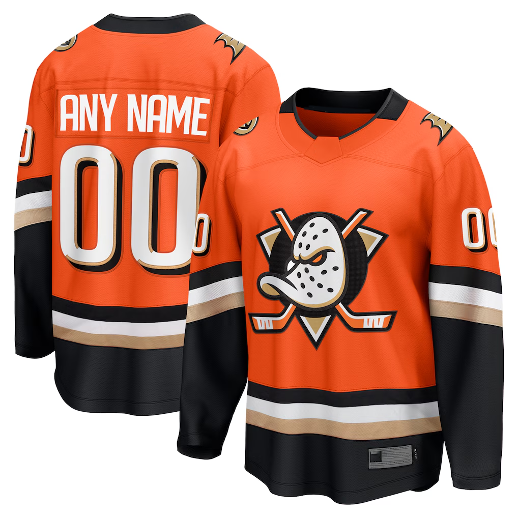 Trusc Custom A.Ducks Orange Home Breakaway Jerseys