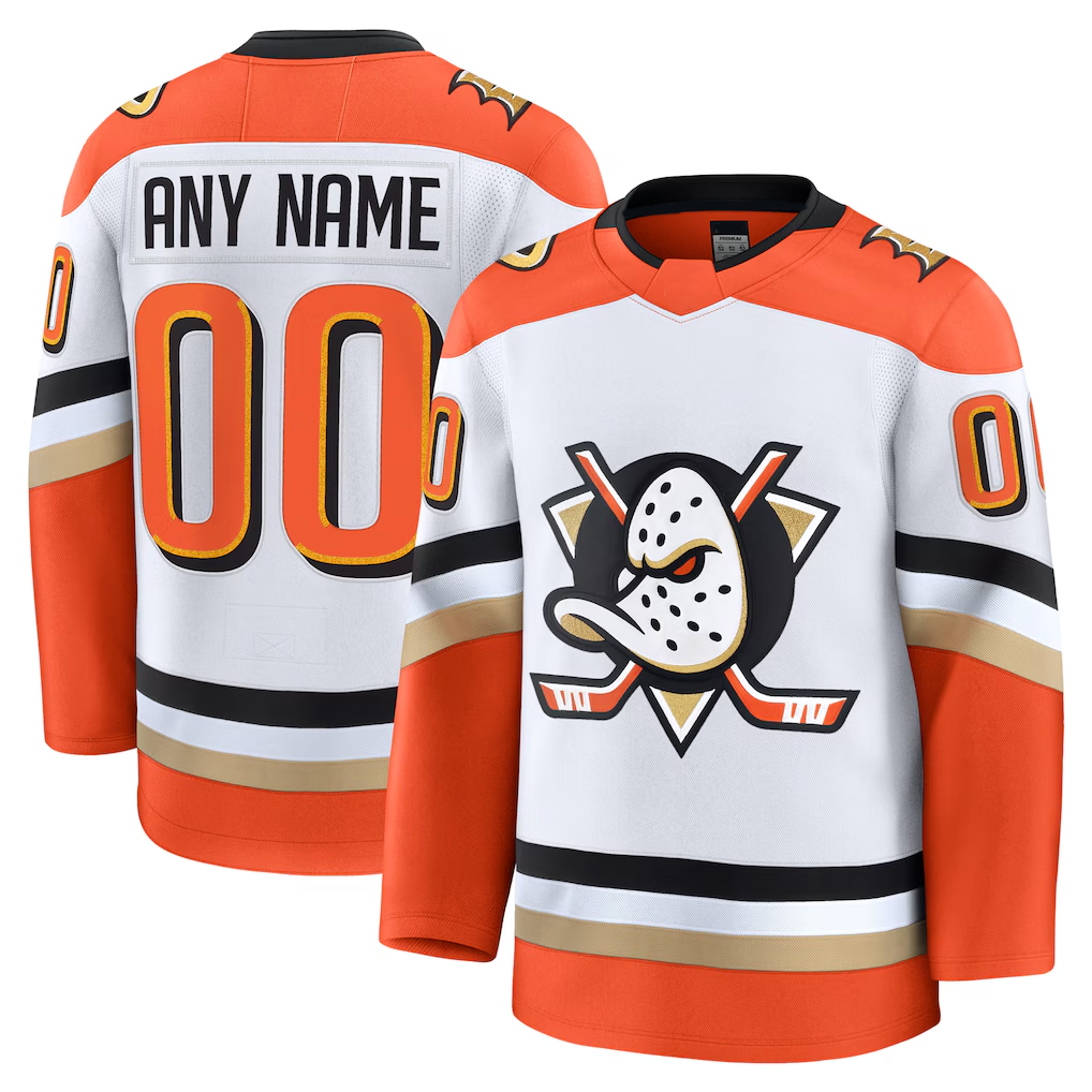 Trusc Custom A.Ducks White Away Premium Jerseys