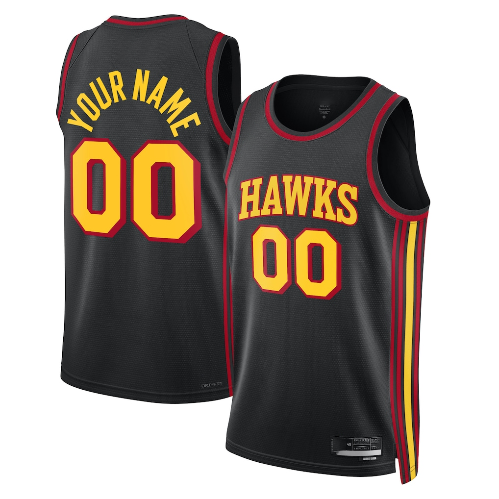 Trusc Custom A.Hawks Black 2022-23 Swingman Jerseys - Statement Edition