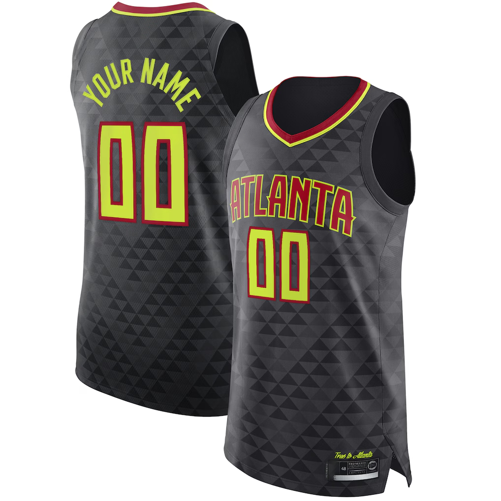 Trusc Custom A.Hawks Black Authentic Jerseys - Icon Edition