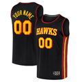 Trusc Custom A.Hawks Black Fast Break Replica Jerseys - Statement Edition