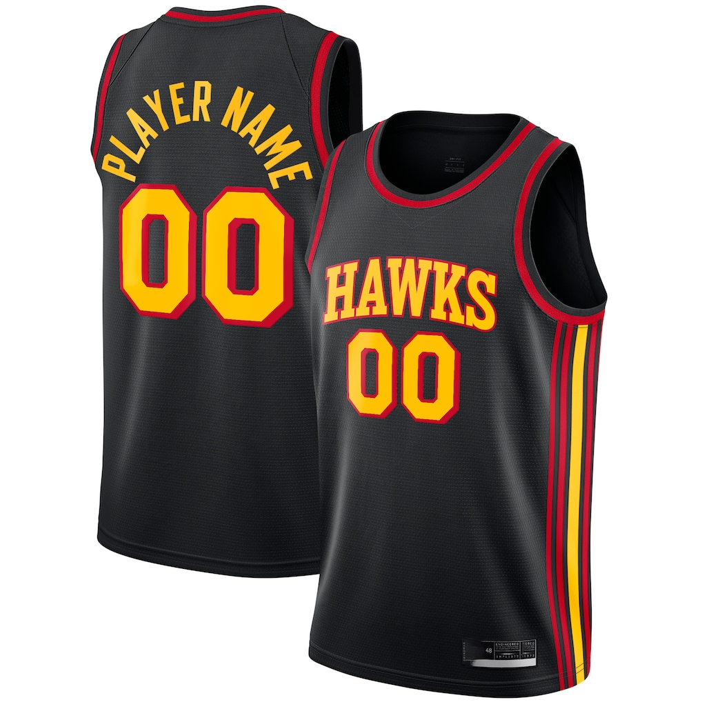 Trusc Custom A.Hawks  Black Swingman Jerseys - Statement Edition