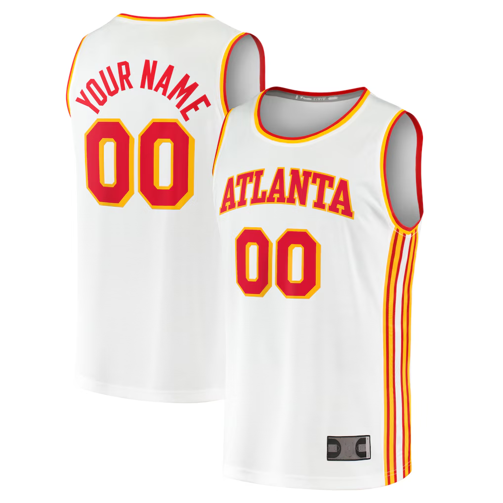 Trusc Custom A.Hawks White Fast Break Replica Jerseys - Association Edition