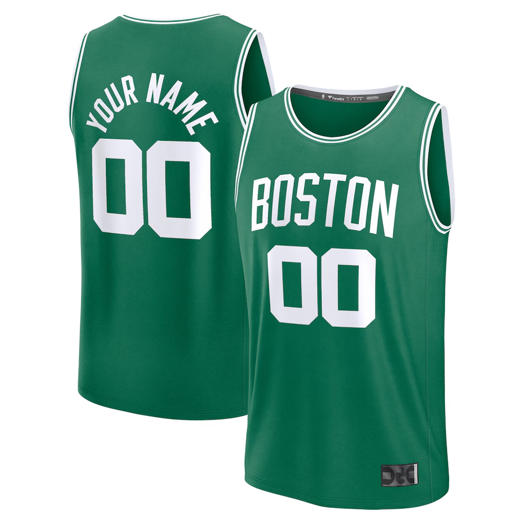 Trusc Custom B.Celtics Fanatics Kelly Green Fast Break Stitched Jerseys - Icon Edition