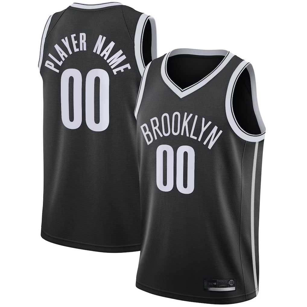 Trusc Custom B.Nets Black 202021 Swingman Jerseys - Icon Edition