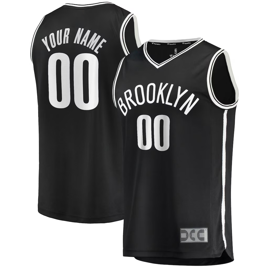 Trusc Custom B.Nets Black Fast Break Replica Jerseys - Icon Edition