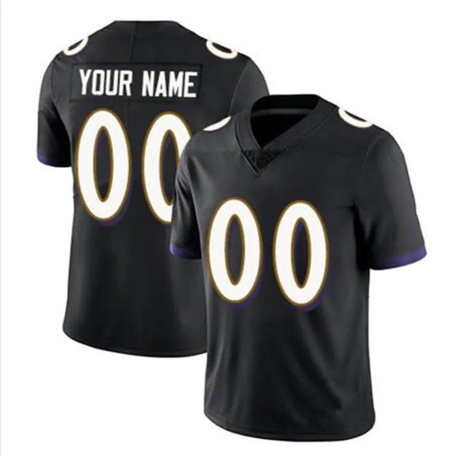 Trusc Custom B.Ravens Black Replica Limited Game Stitched Jerseys