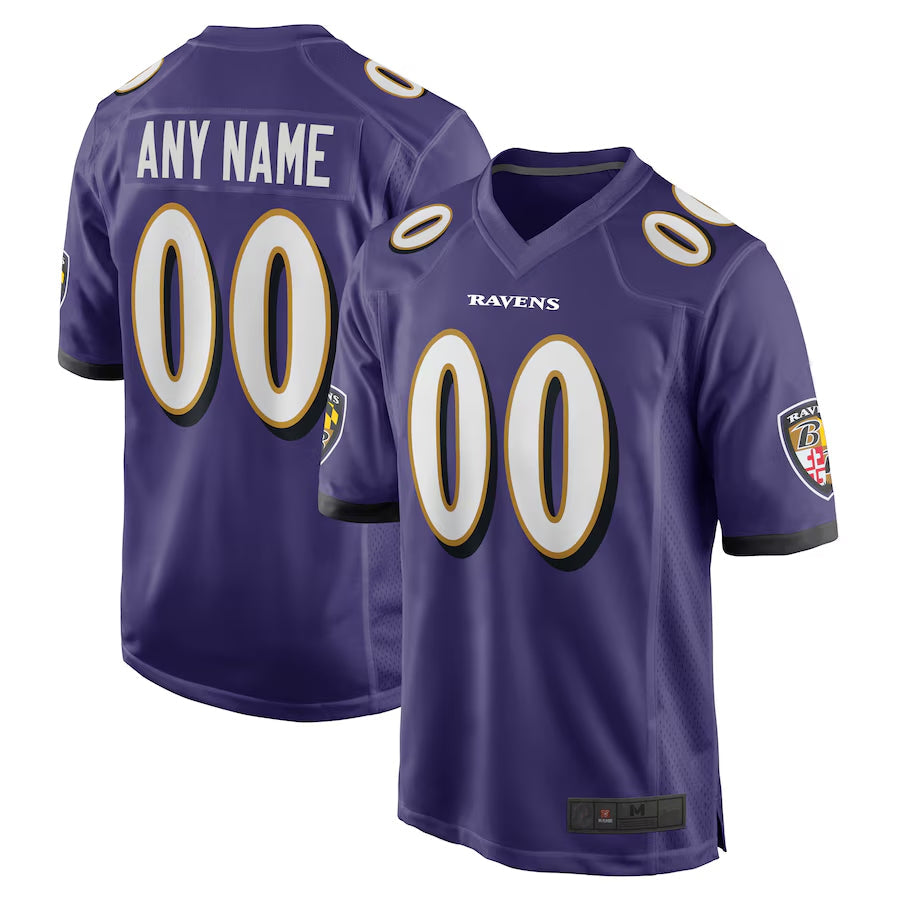 Trusc Custom B.Ravens Purple Home Game Stitched Jerseys