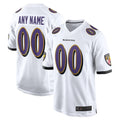 Trusc Custom B.Ravens White Home Game Stitched Jerseys