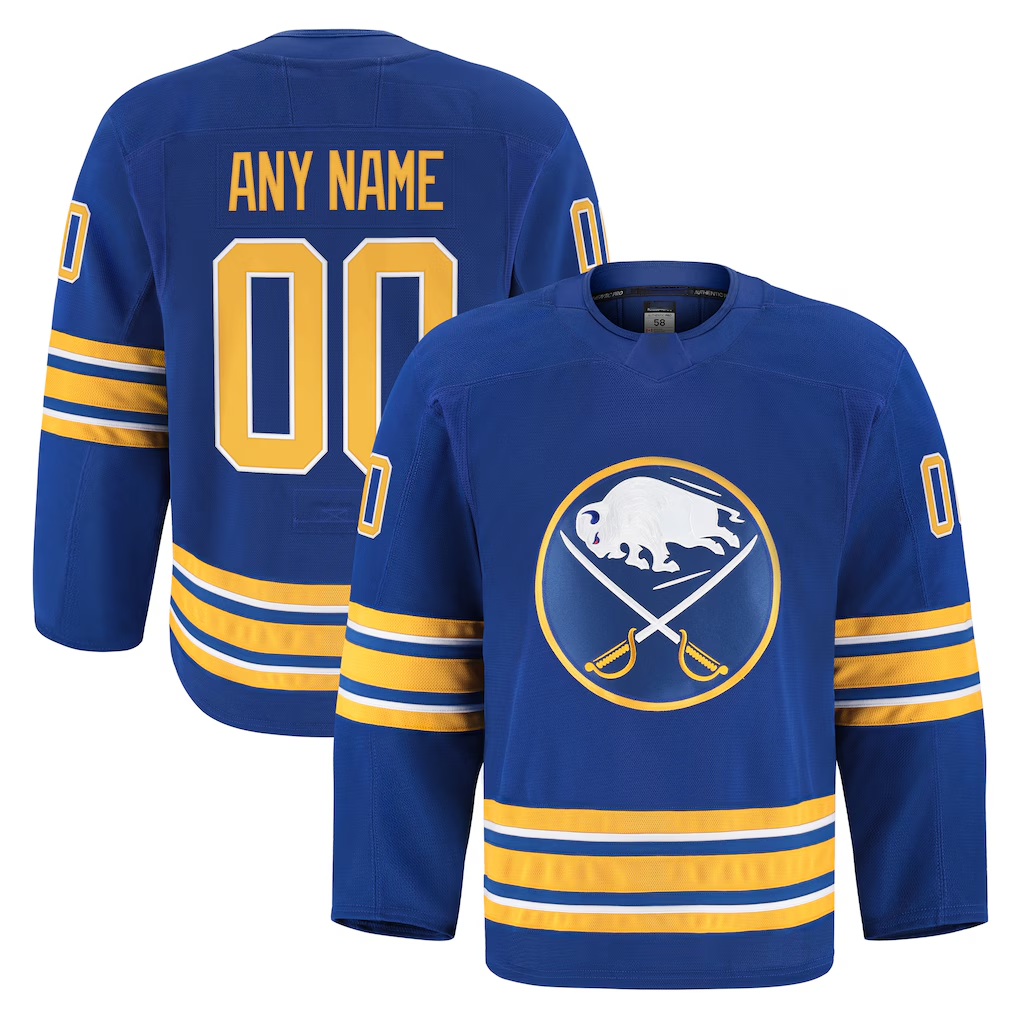 Trusc Custom B.Sabres Royal Home Authentic Pro Stitched Jerseys