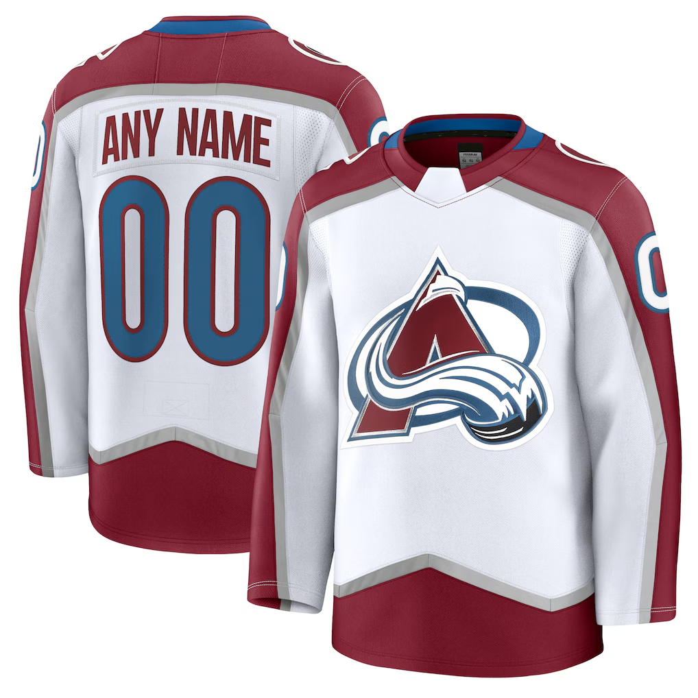 Trusc Custom C.Avalanche White Away Premium Jerseys