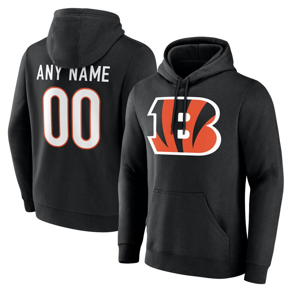 Trusc Custom C.Bengals Black Big & Tall Team Authentic Custom Hoodie Stitched Jerseys
