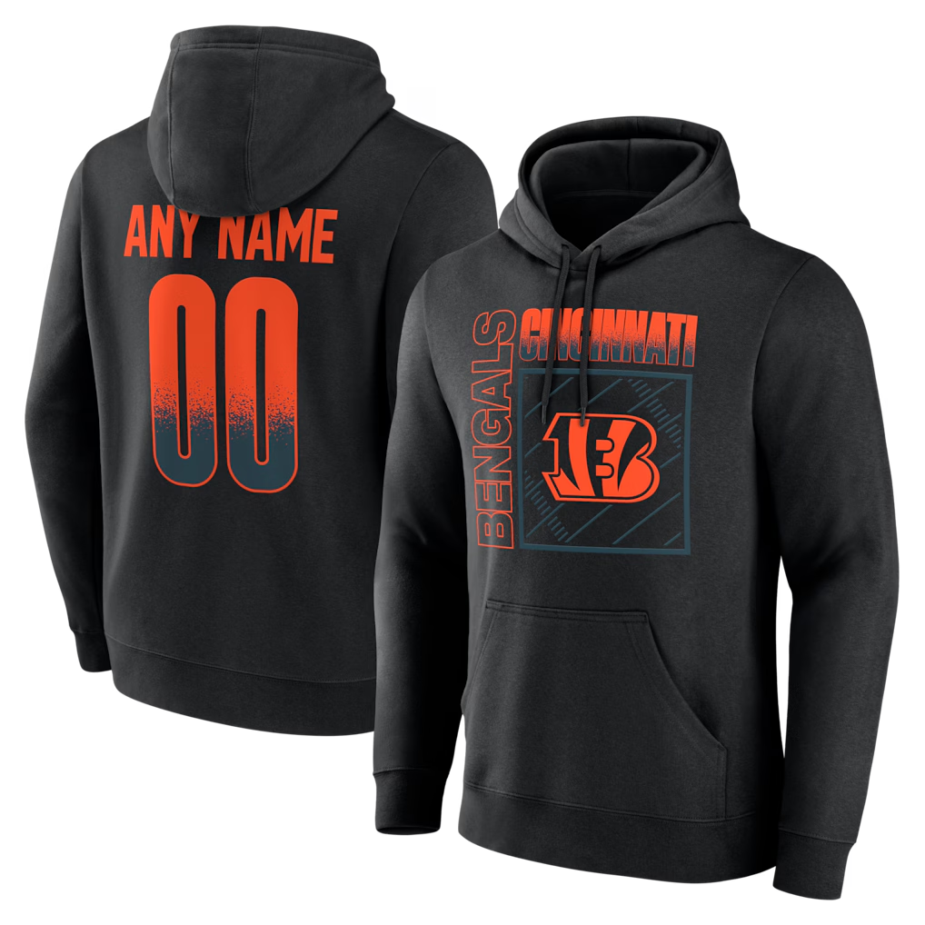 Trusc Custom C.Bengals Black Home Field Pop Personalized Name & Number Hoodie Stitched Jerseys
