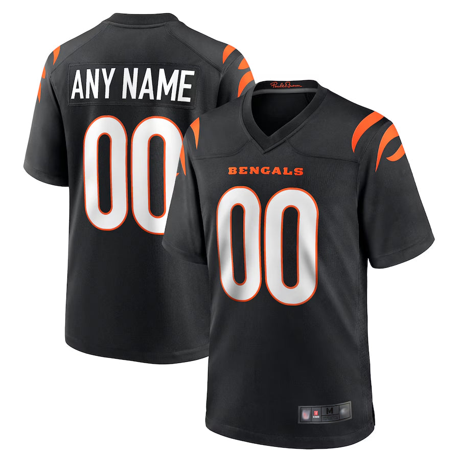 Trusc Custom C.Bengals Home Replica Game Football Jerseys - Black - Custom