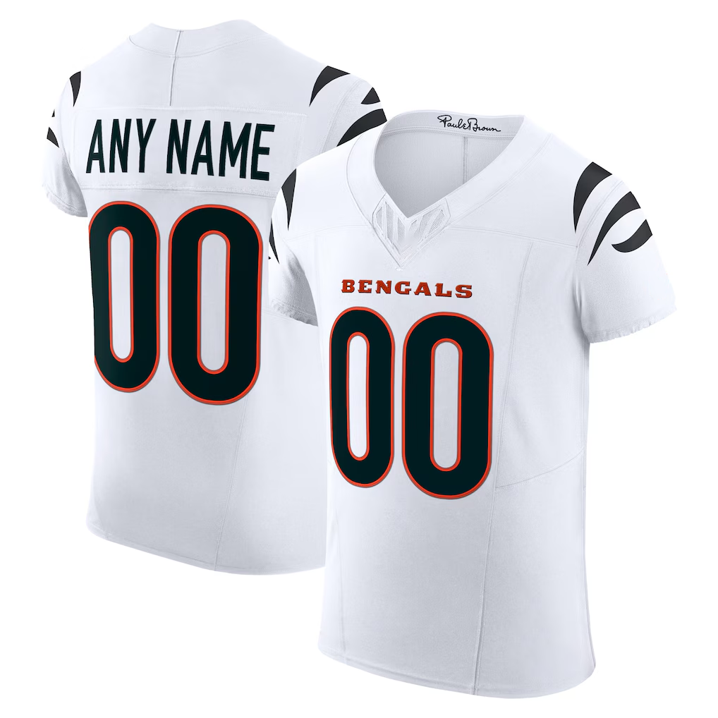 Trusc Custom C.Bengals White Vapor F.U.S.E. Elite Stitched Jerseys