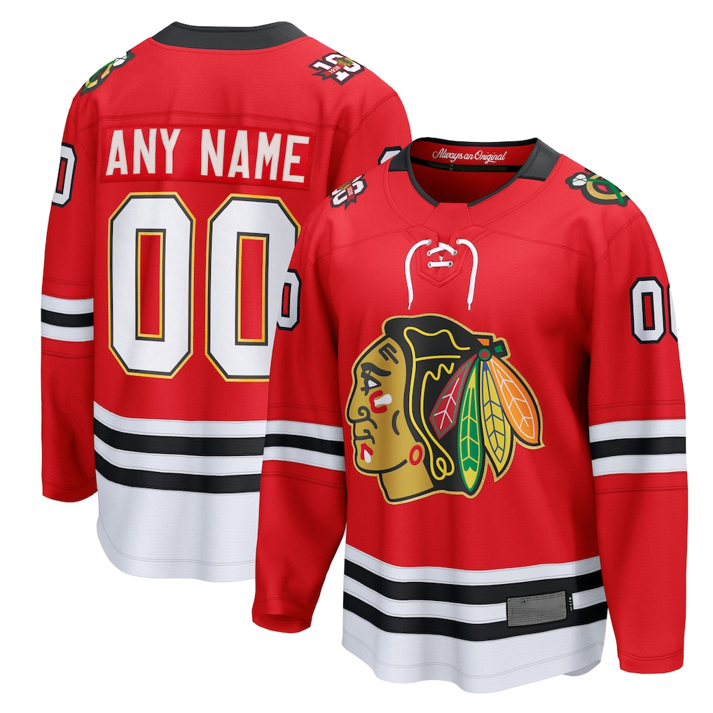 Trusc Custom C.Blackhawks Red Centennial Breakaway Jerseys