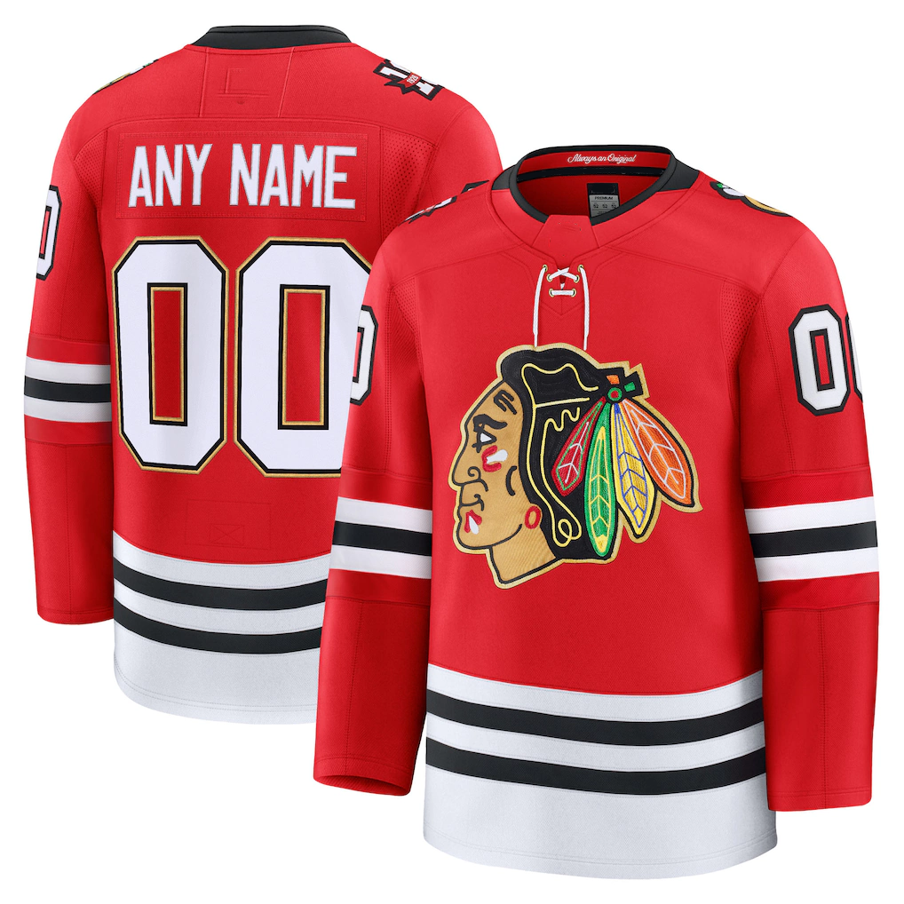 Trusc Custom C.Blackhawks Red Centennial Premium Jerseys