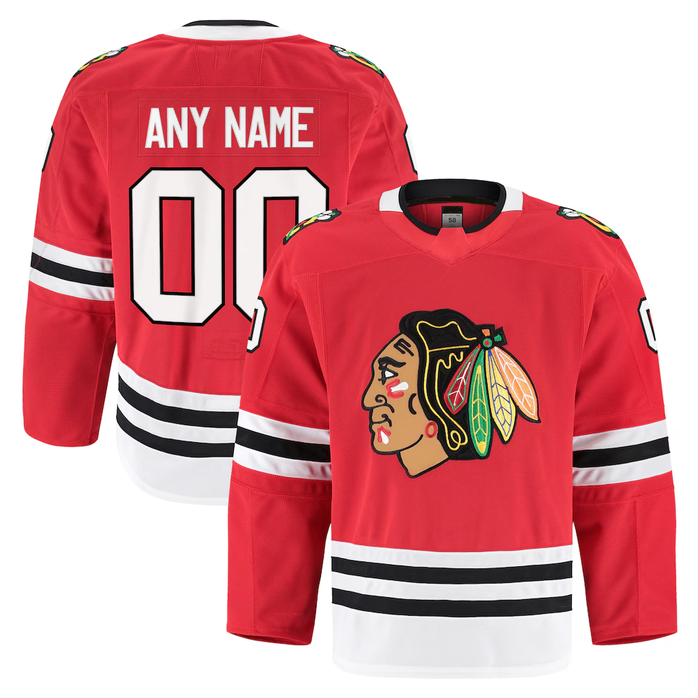 Trusc Custom C.Blackhawks Red Home Authentic Pro Jerseys