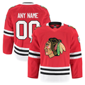Trusc Custom C.Blackhawks Red Home Authentic Pro Jerseys