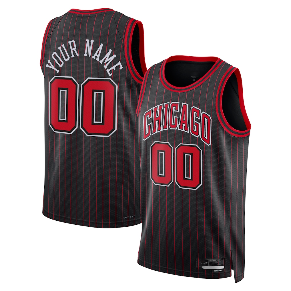 Trusc Custom C.Bulls Black Swingman Jerseys - Statement Edition