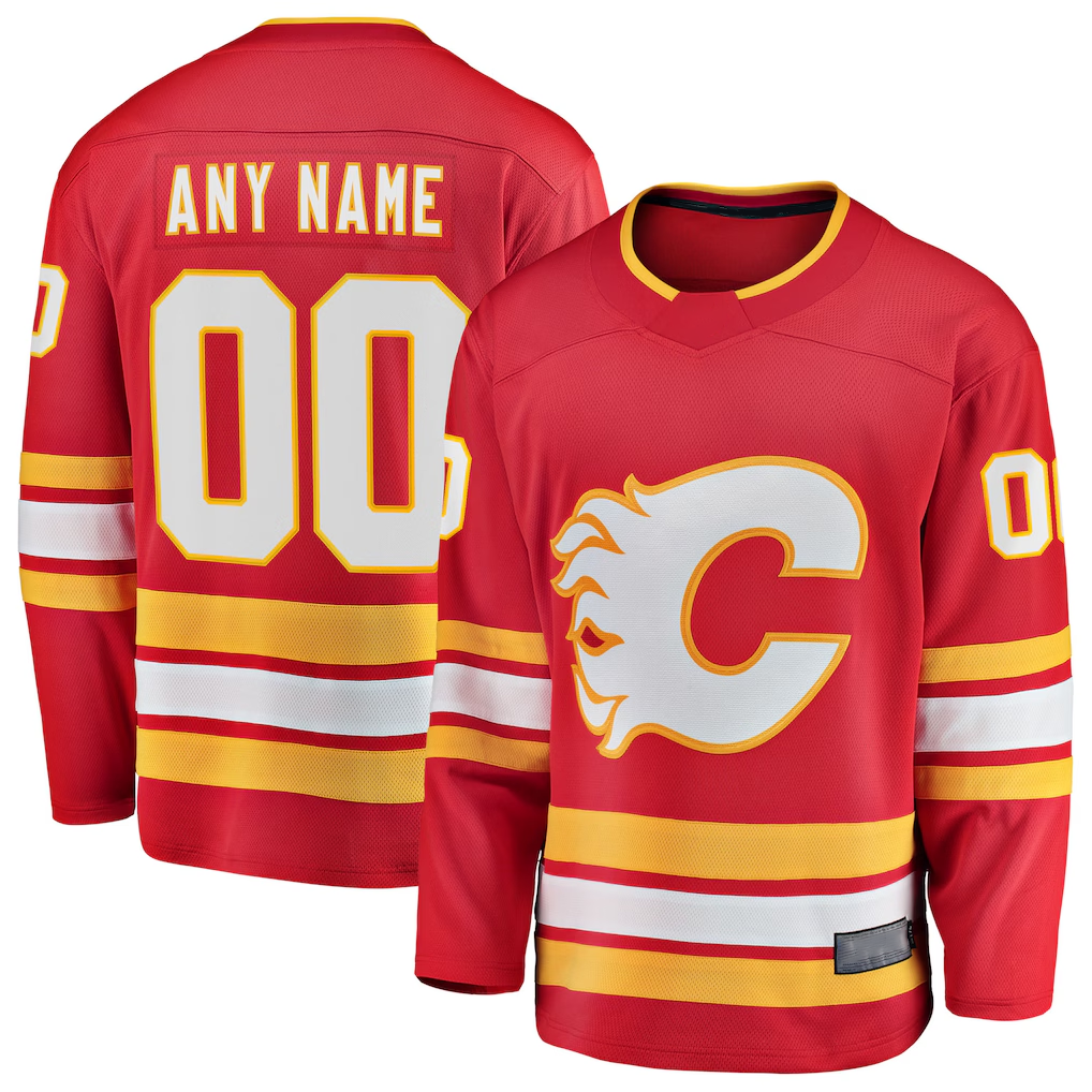 Trusc Custom C.Flames Red Home Breakaway Jerseys
